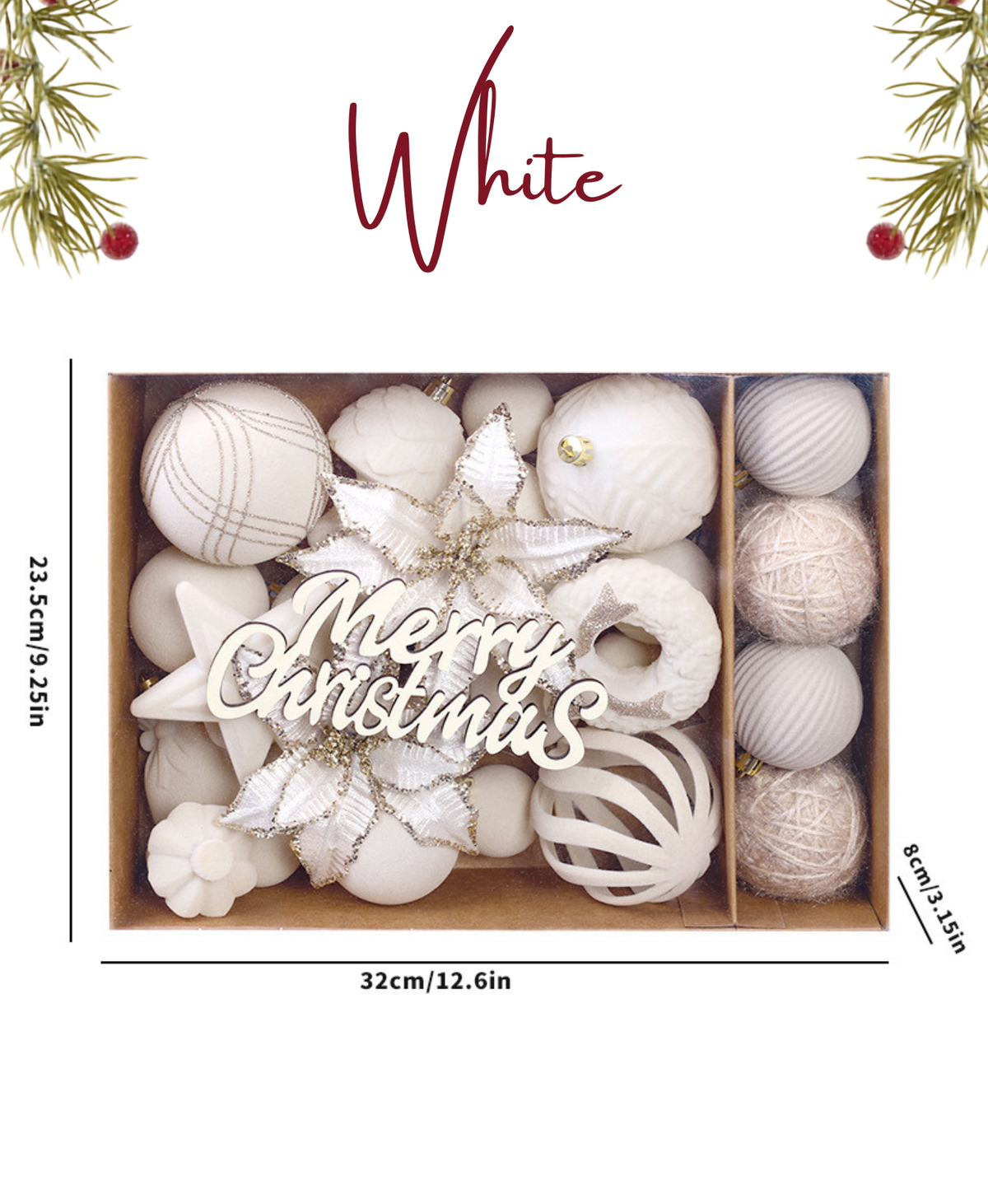 Merry Christmas Ornament Set – 38 Pcs
