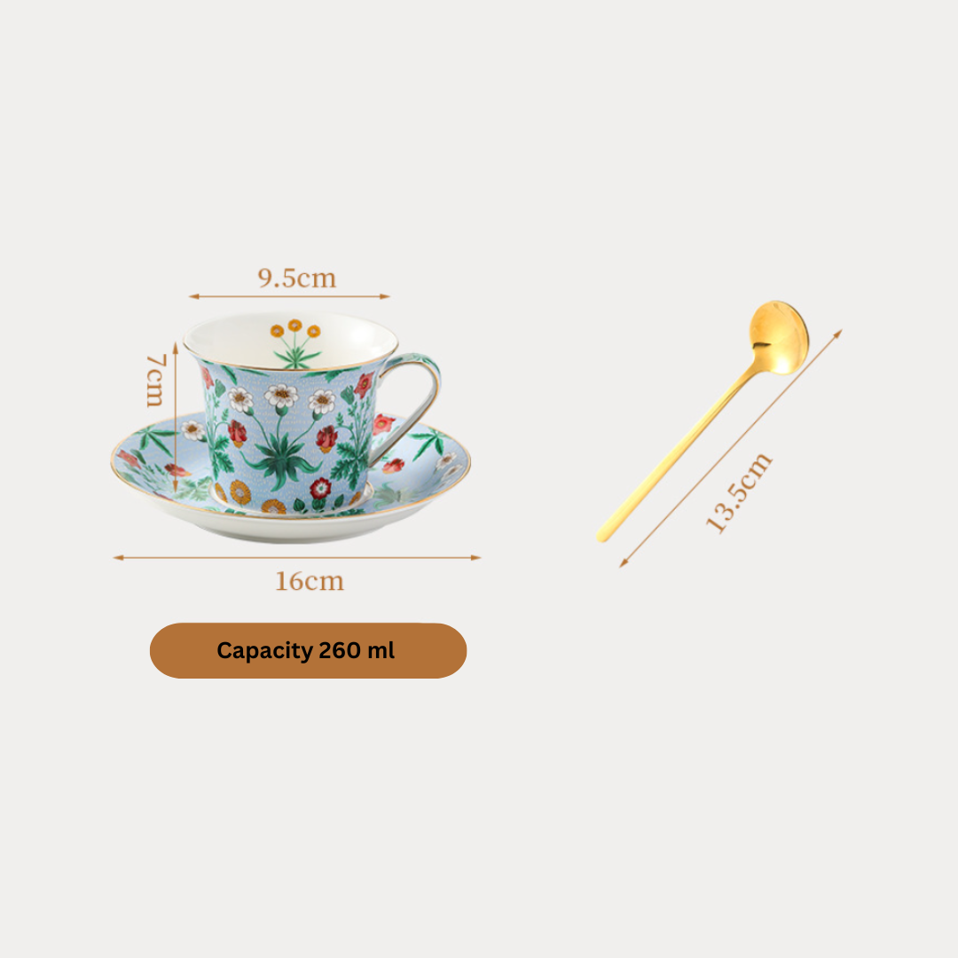 Serena Tea Cup & Saucer Set Pocelain