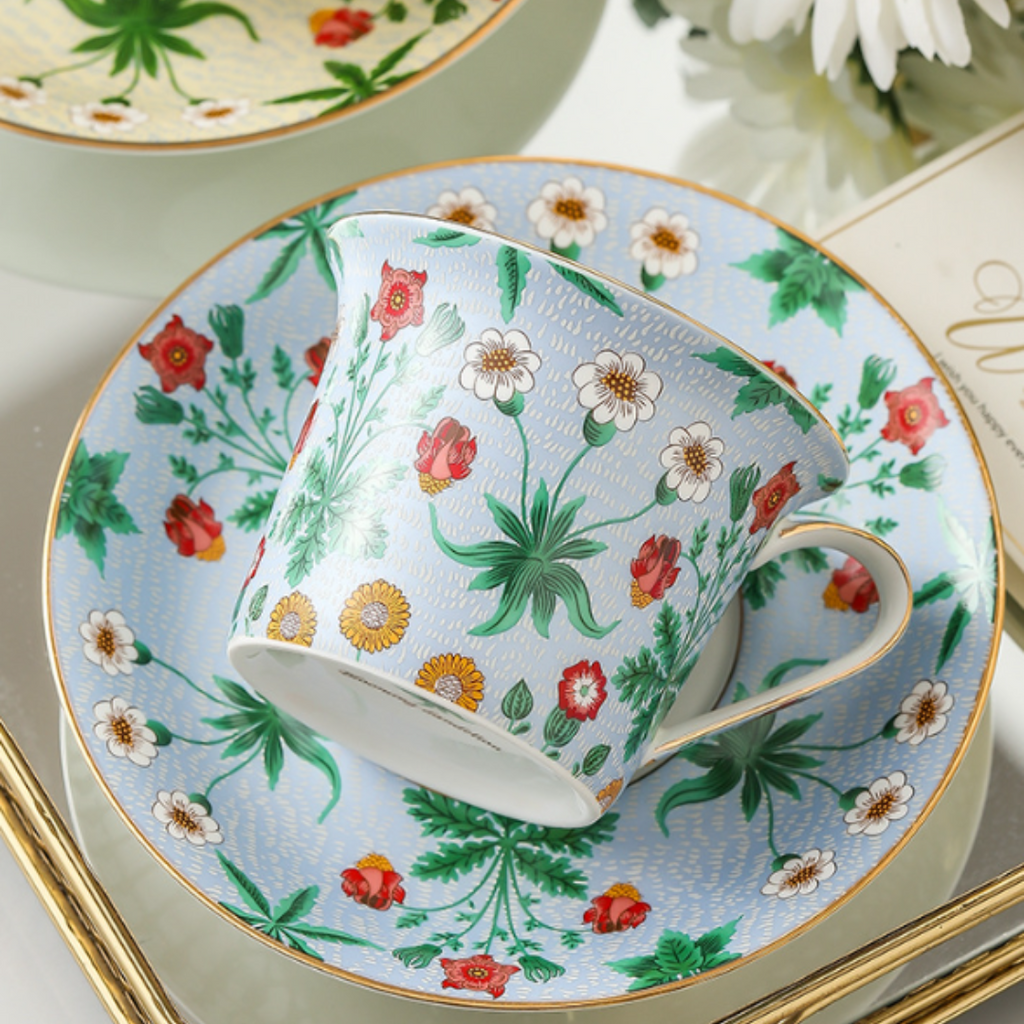 Serena Tea Cup & Saucer Set Pocelain