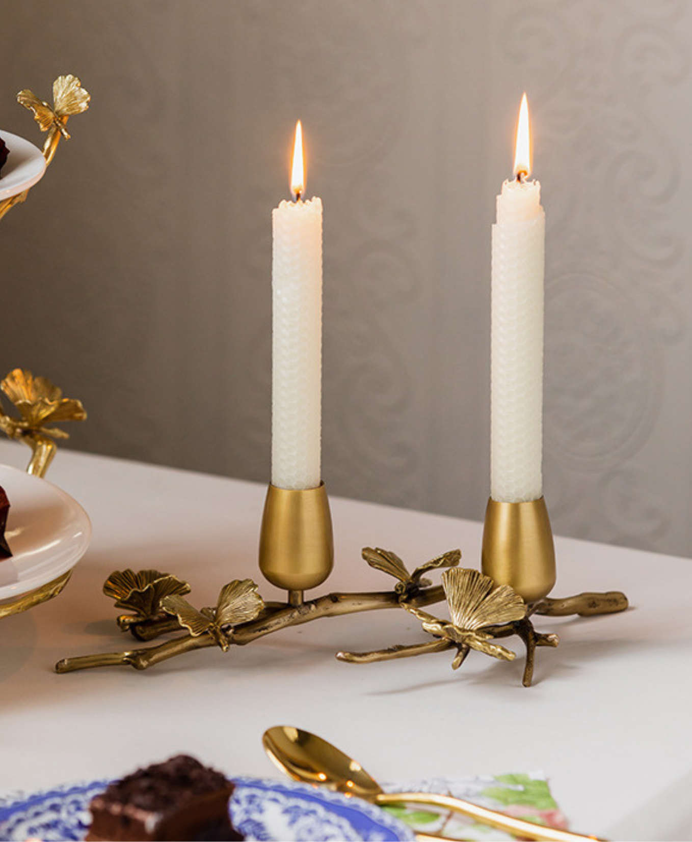 Ginkgo Butterfly Candle Holder