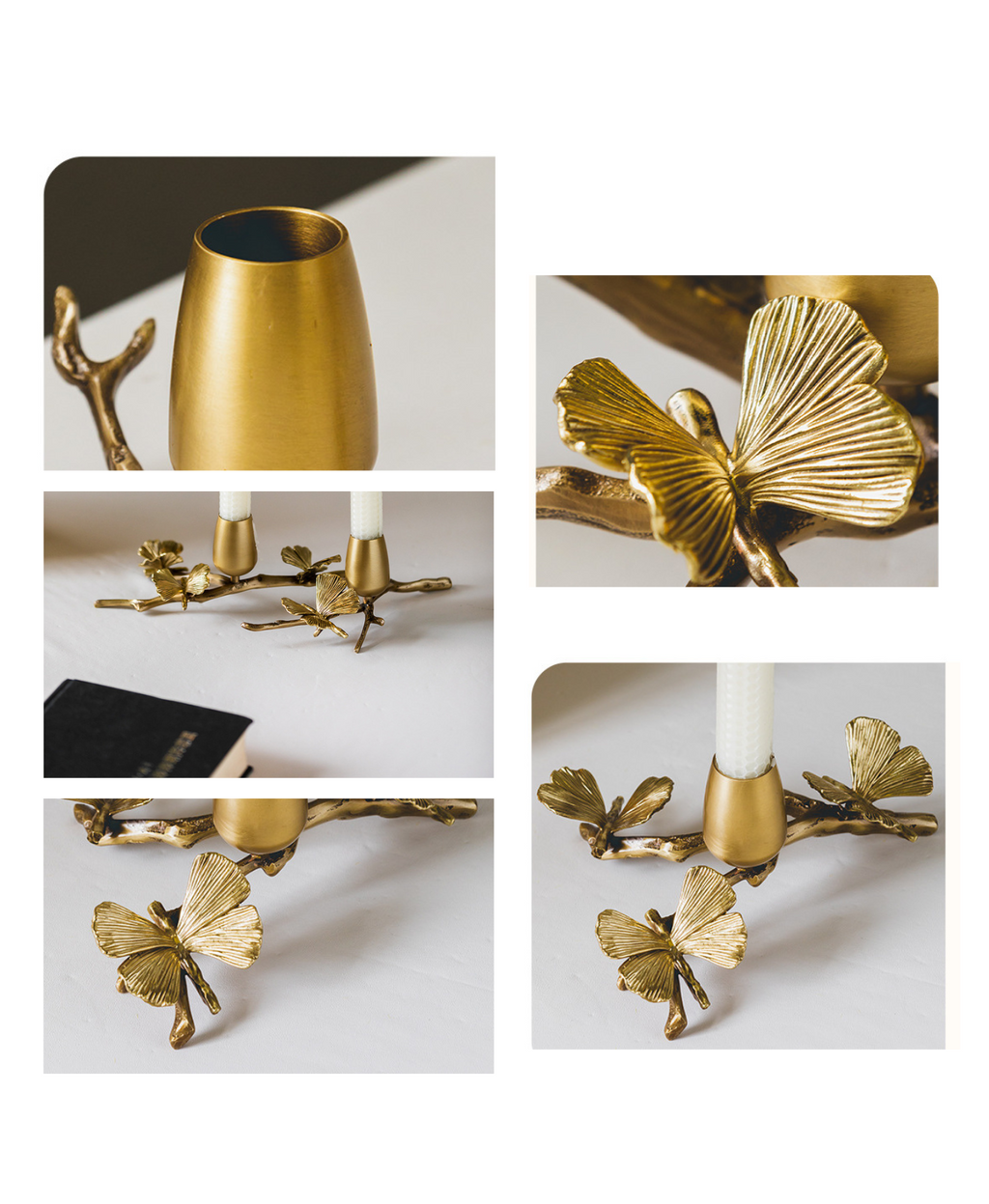 Ginkgo Butterfly Candle Holder