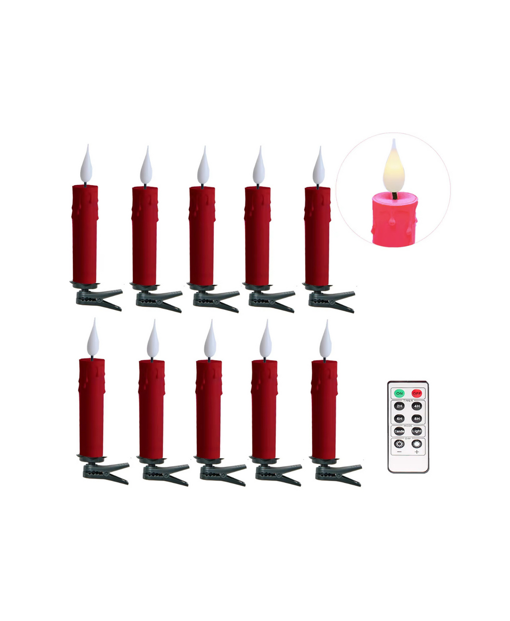 Christmas Tree Candle Clip Set