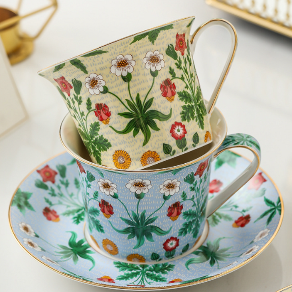 Serena Tea Cup & Saucer Set Pocelain