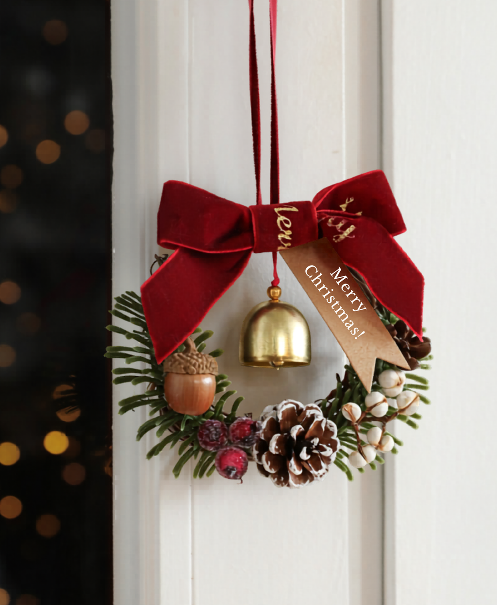 Rustic Bell Wreath Ornament