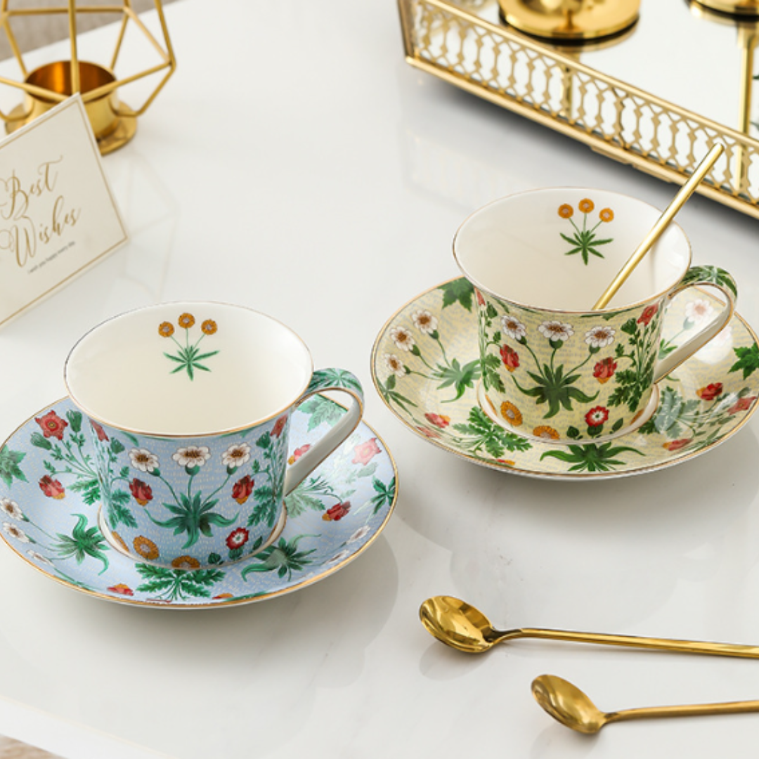 Serena Tea Cup & Saucer Set Pocelain