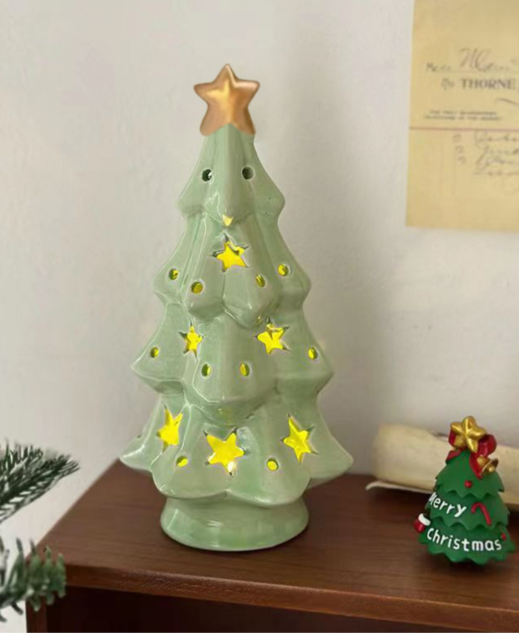 Ceramic Christmas Tree LED Night Light