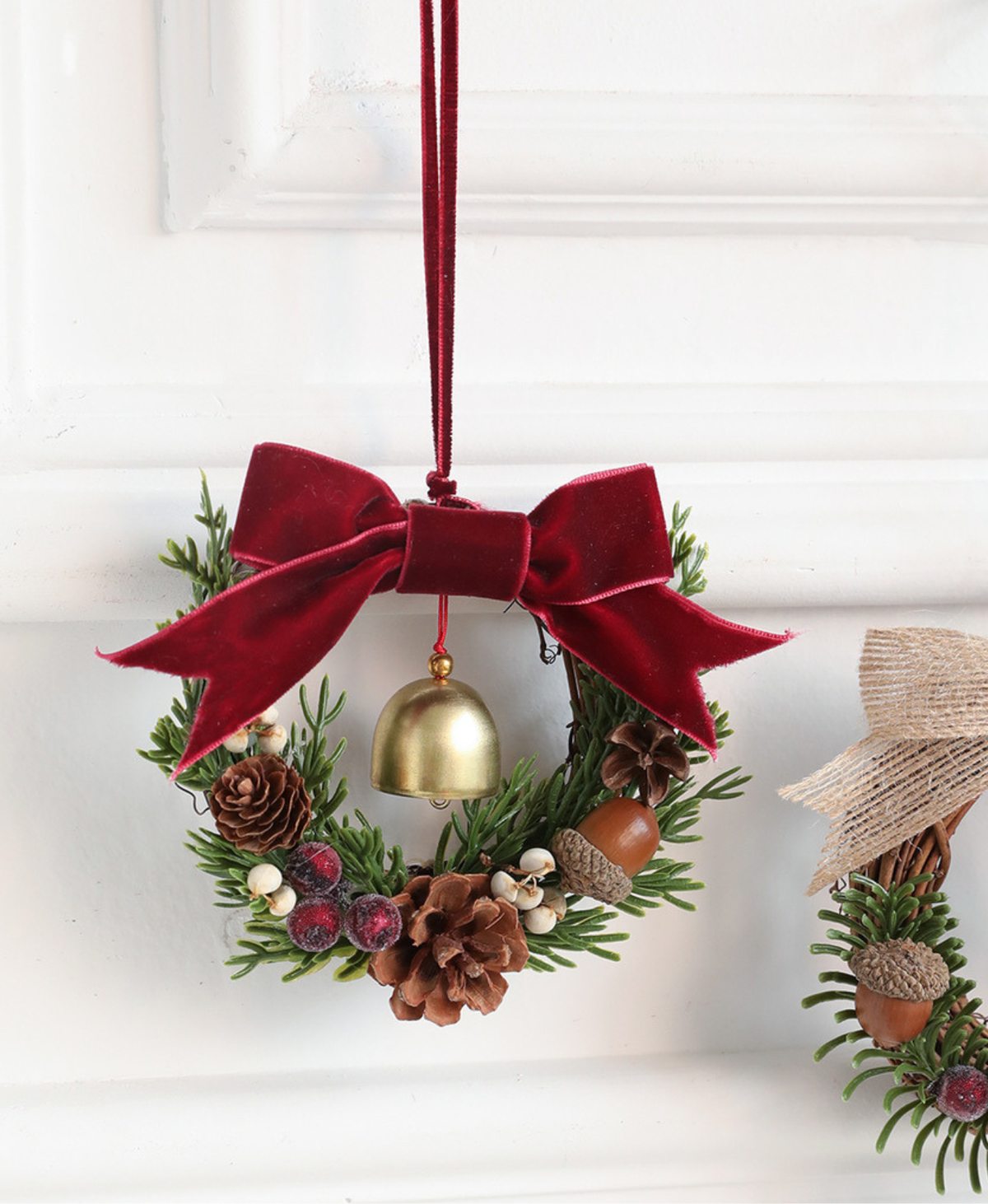 Rustic Bell Wreath Ornament