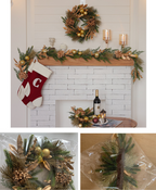 Golden Hydrangea Holiday Wreath