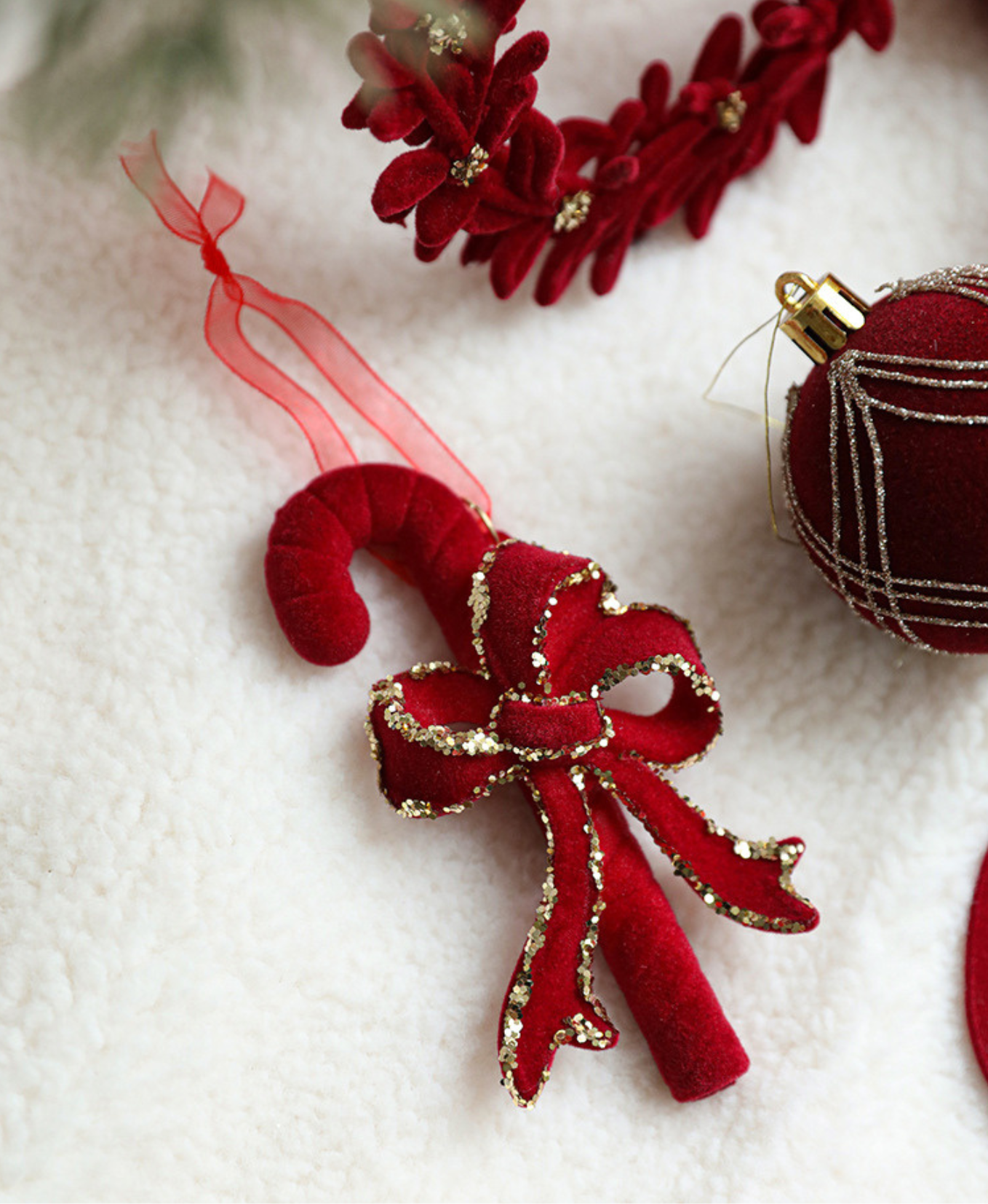 Velvet Maroon Holiday Ornament