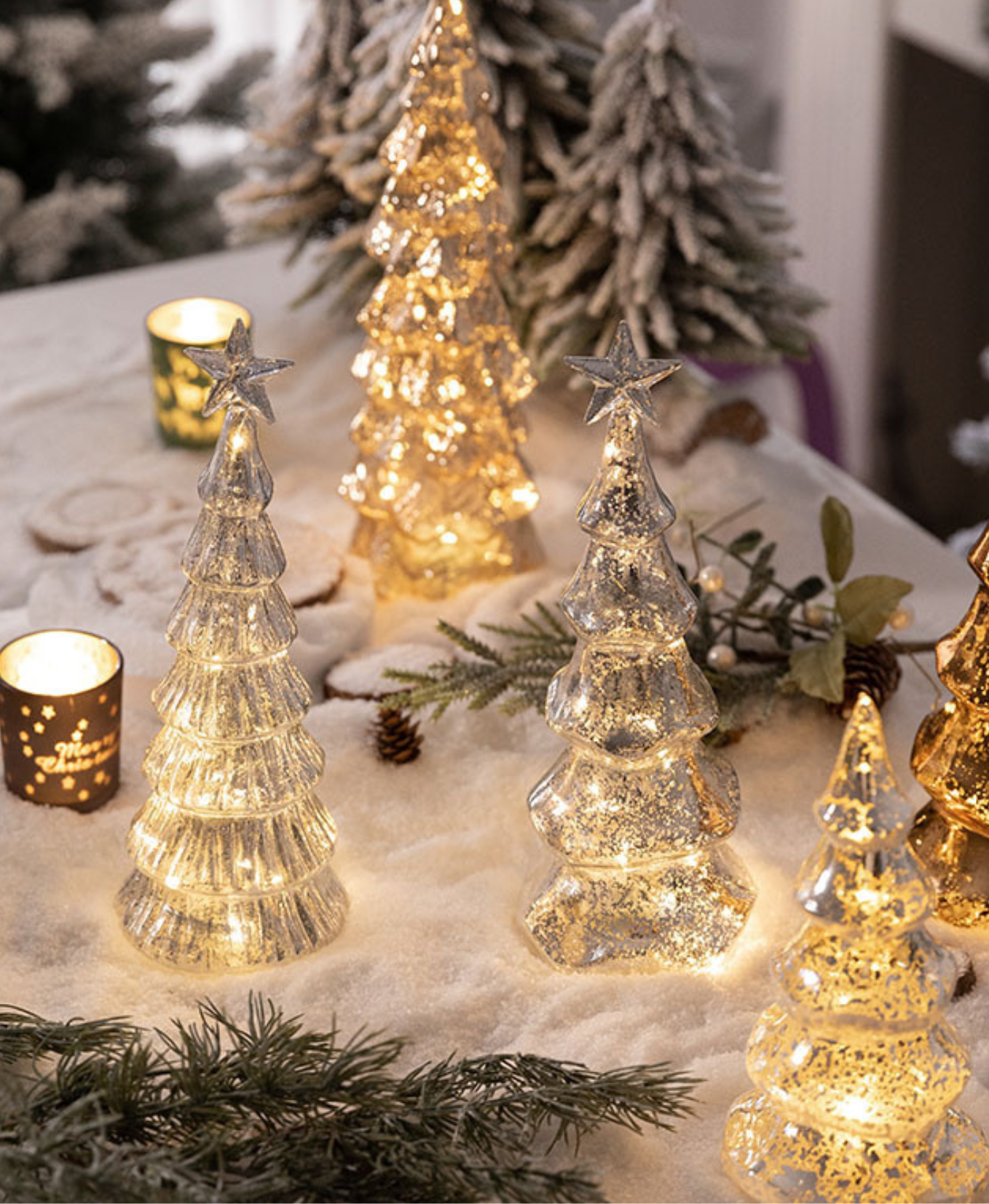 Luminous Silver Tree Light Decoration