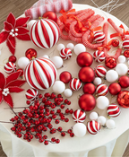 Red and White Christmas Charm Set