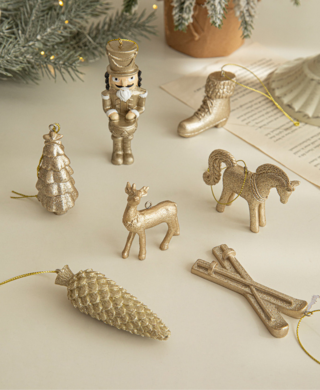 Gold Glitter Christmas Ornament