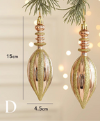 Peach Sparkle Christmas Tree Ornaments Set