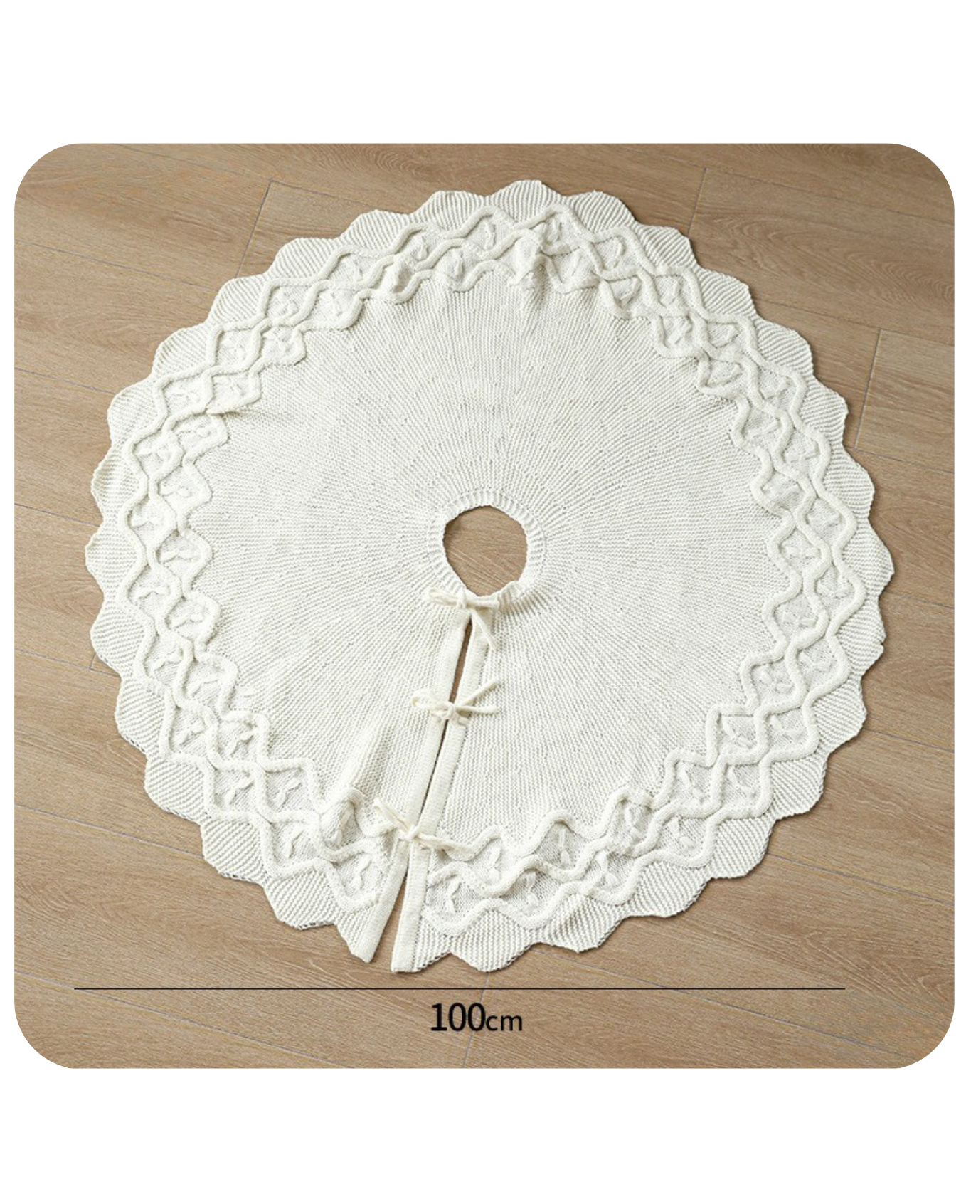 Simple Knit Wool Christmas Tree Skirt