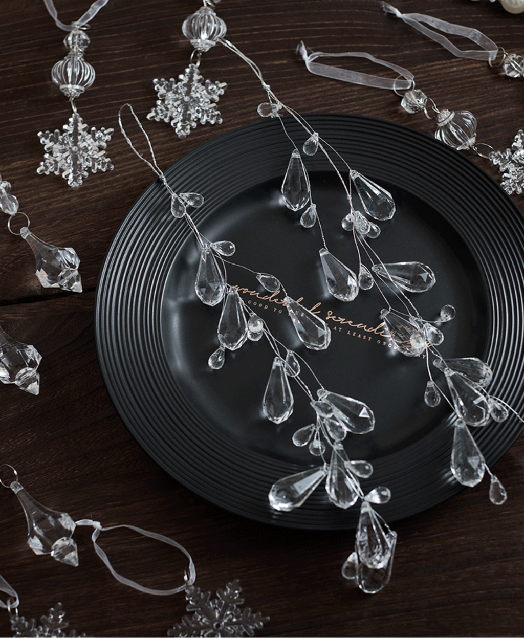 Frosted Crystal Christmas Ornament
