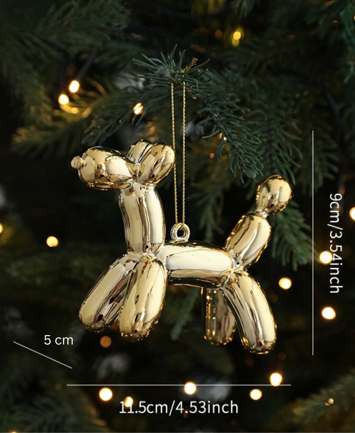 Gold Balloon Dog Tree Ornament
