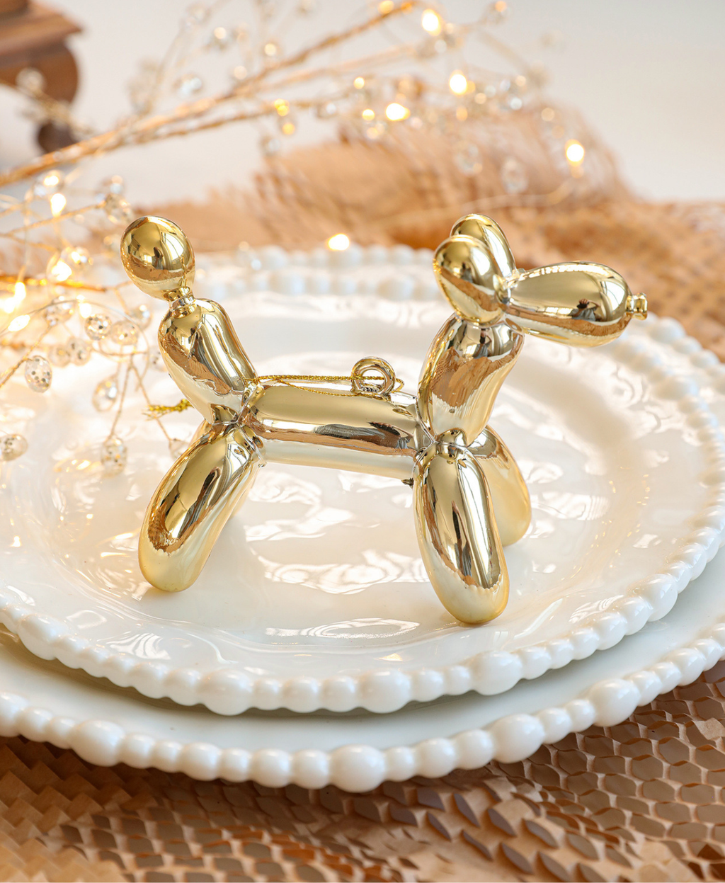 Gold Balloon Dog Tree Ornament