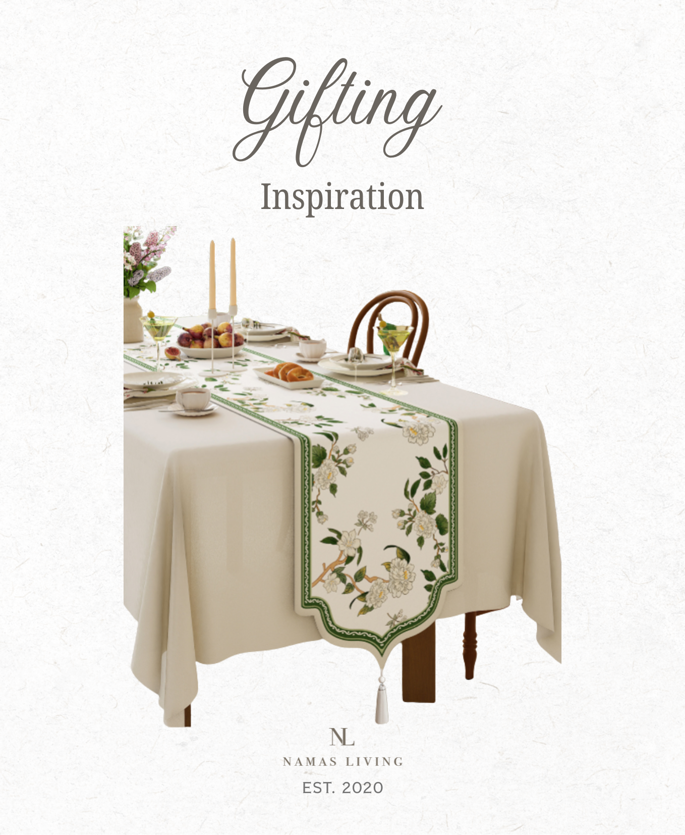 GIFTING INSPIRATION - White Bloom Table Runner