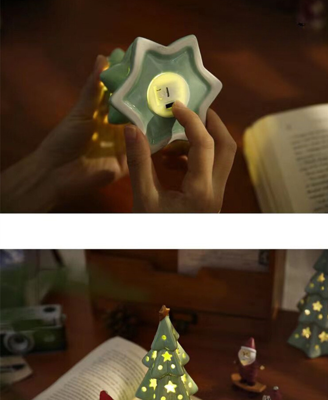 Ceramic Christmas Tree LED Night Light