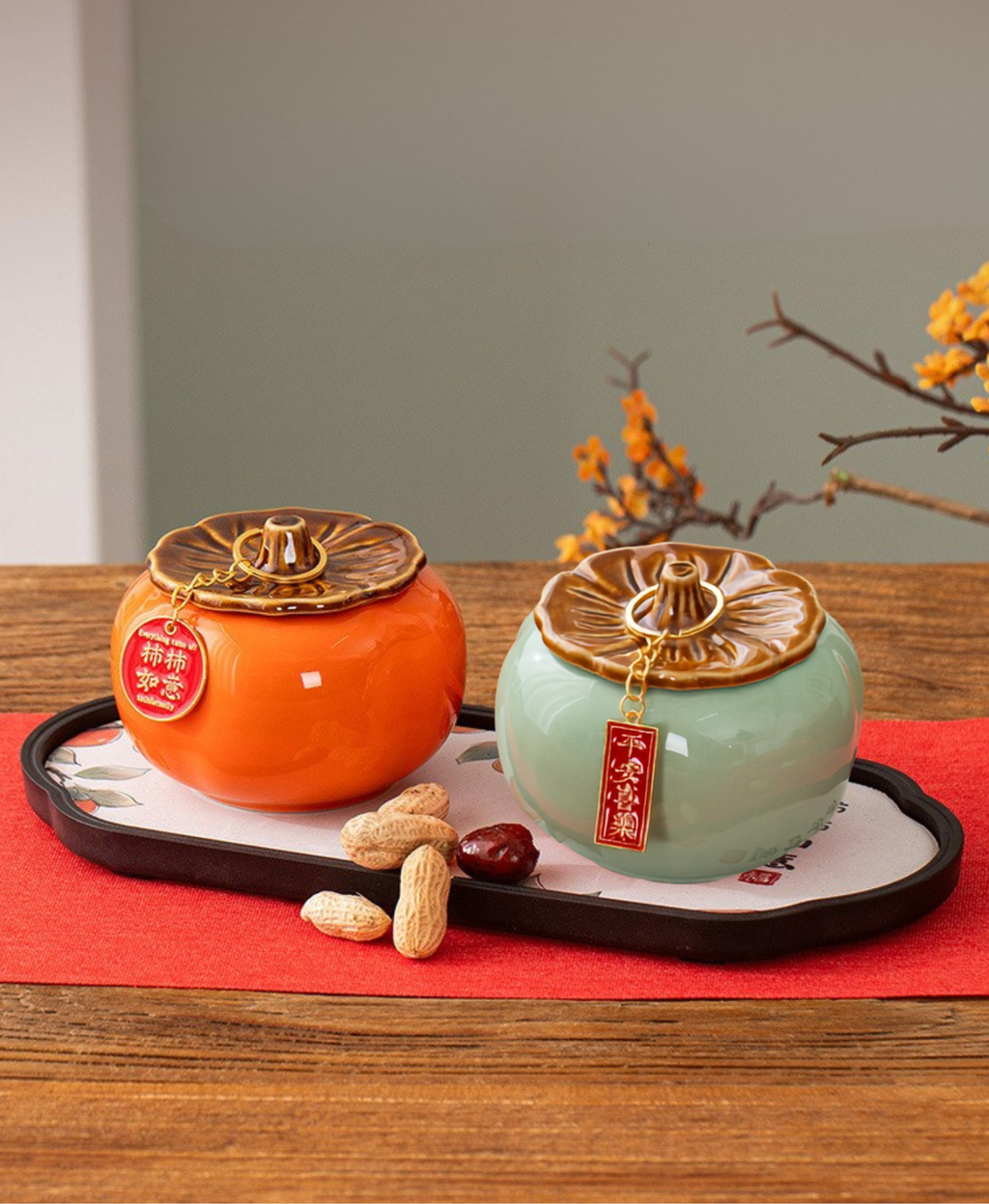 GIFTING INSPIRATION - Persimmon Auspicious Canister