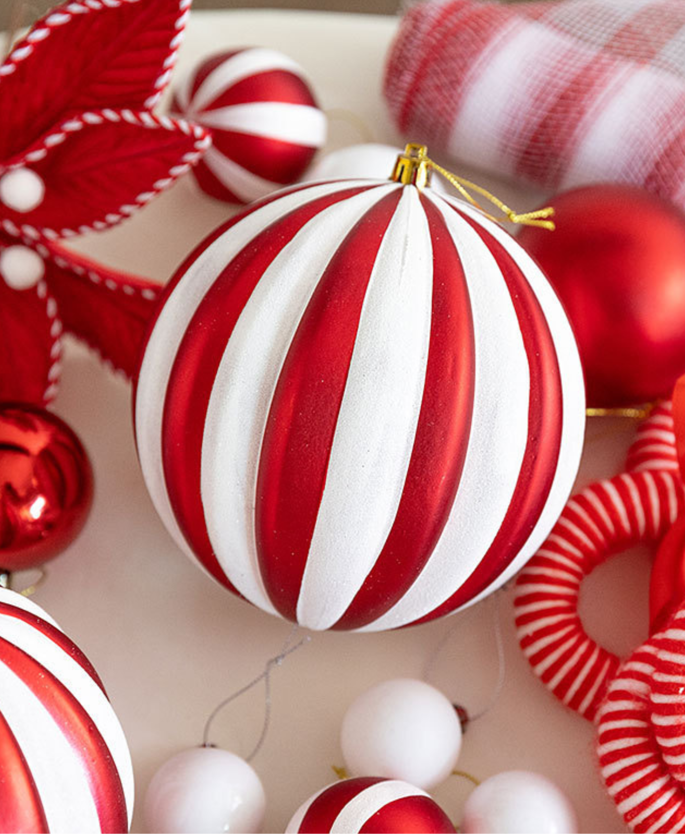Red and White Christmas Charm Set