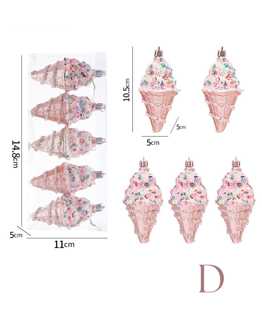 Sweet Pink Christmas Ornament Set