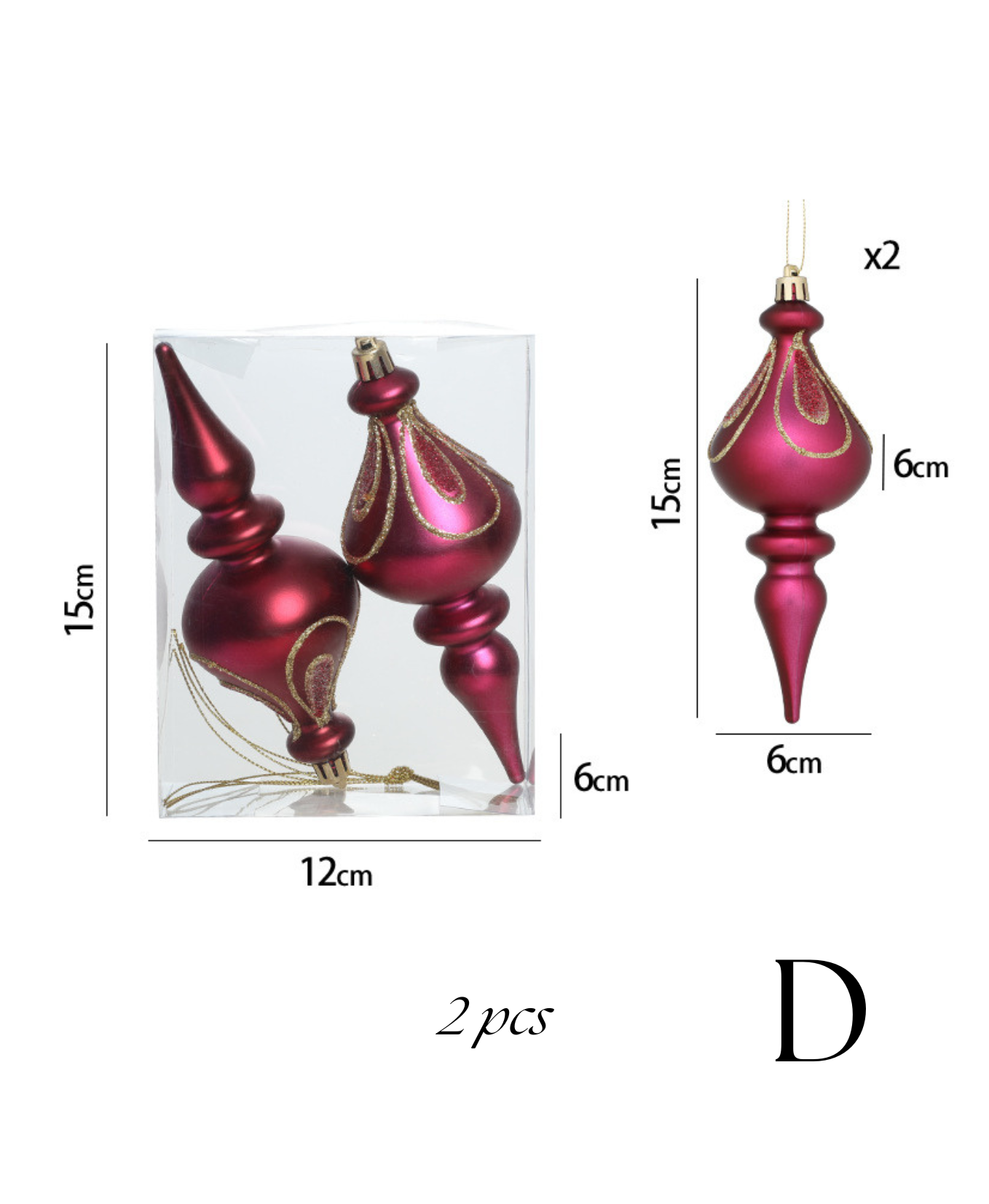 Red Rose Christmas Tree Charms