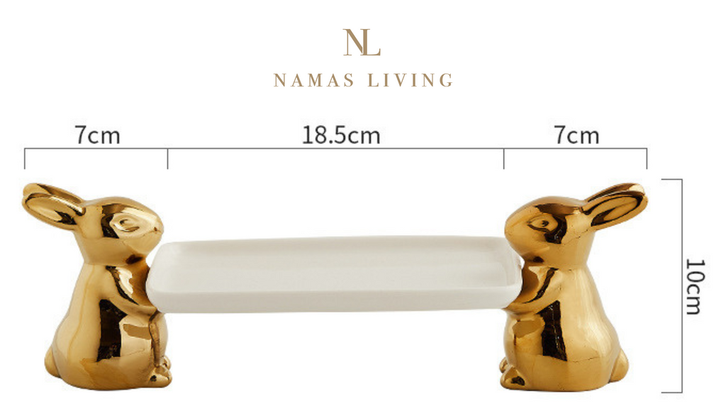 Golden Bunny Ceramic Dish