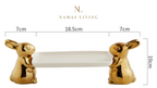 Golden Bunny Ceramic Dish