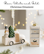 Glam White and Gold Christmas Ornament