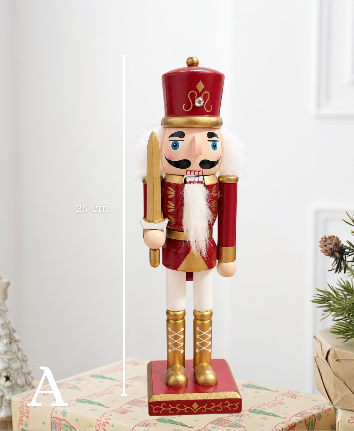 Burgundy & Gold Nutcracker - 25 cm