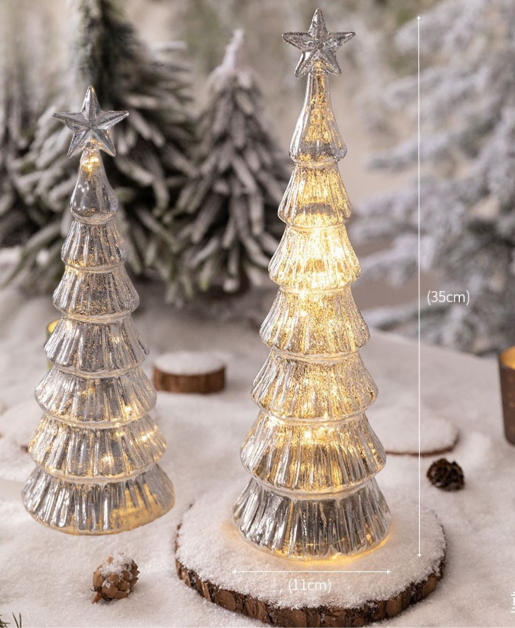 Luminous Silver Tree Light Decoration