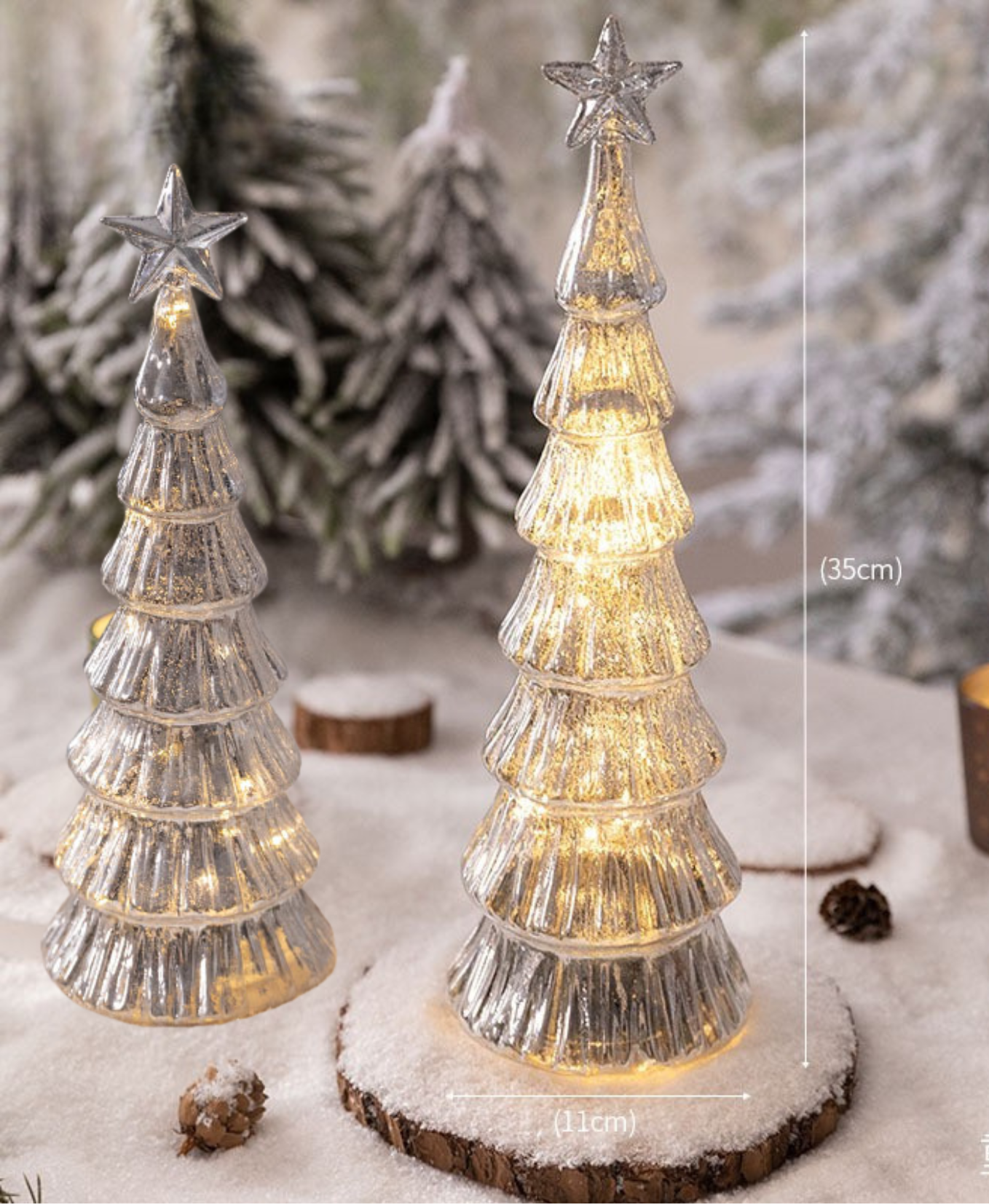 Luminous Silver Tree Light Decoration