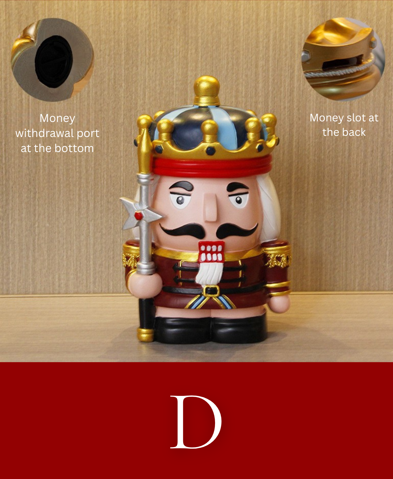 Nutcracker Guard Piggy Bank & Decoration