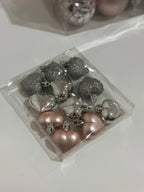Christmas Pink & Silver Ornament Set Box