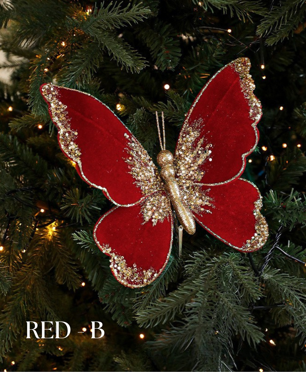 Sparkling Butterfly Tree Clip Ornament
