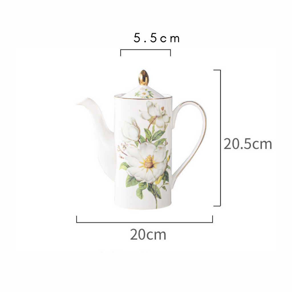 Retro Camellia Tea Cup & Jug