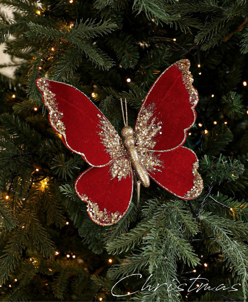 Sparkling Butterfly Tree Clip Ornament