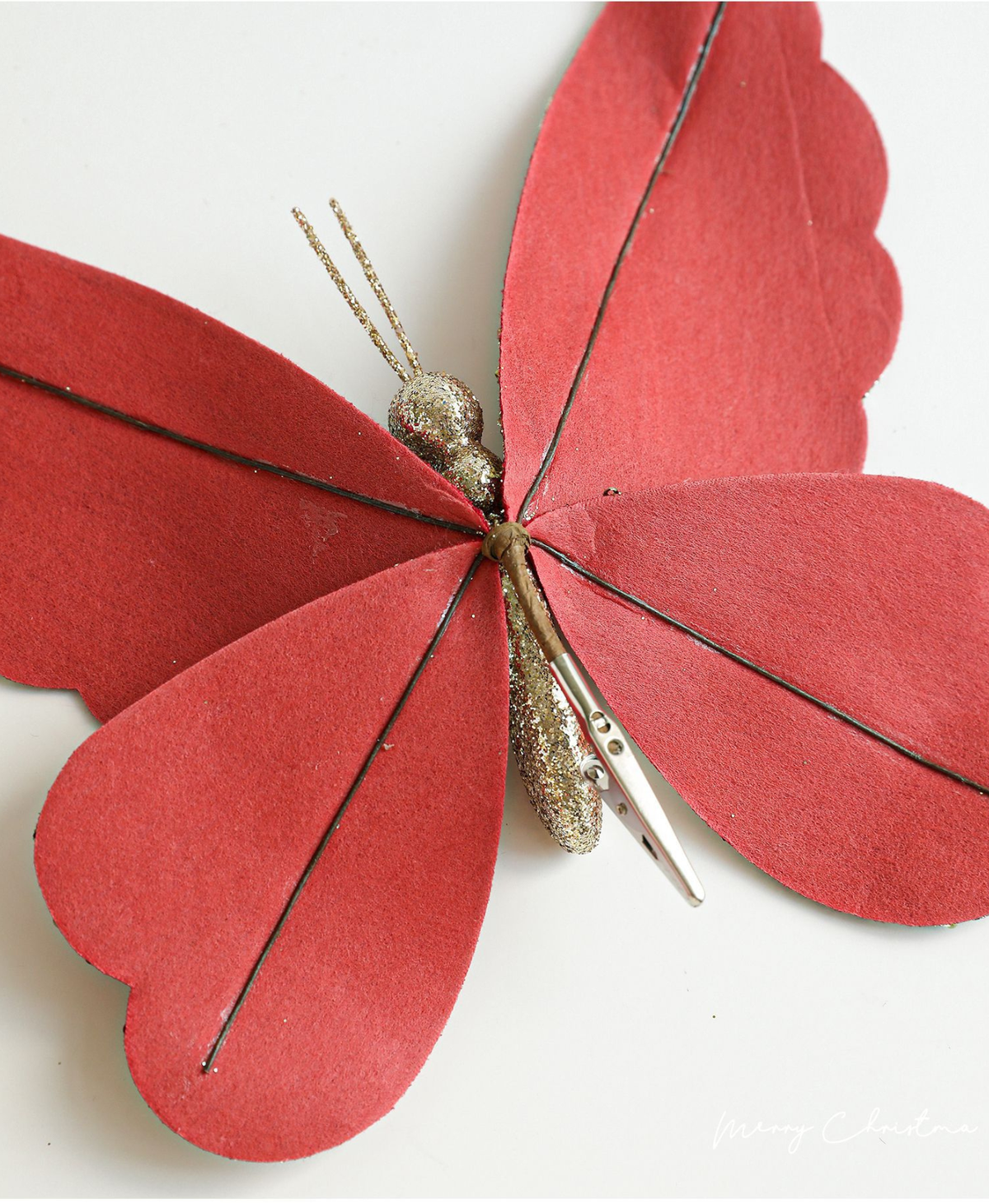 Sparkling Butterfly Tree Clip Ornament