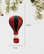 Red & White Hot Air Balloon Ornament