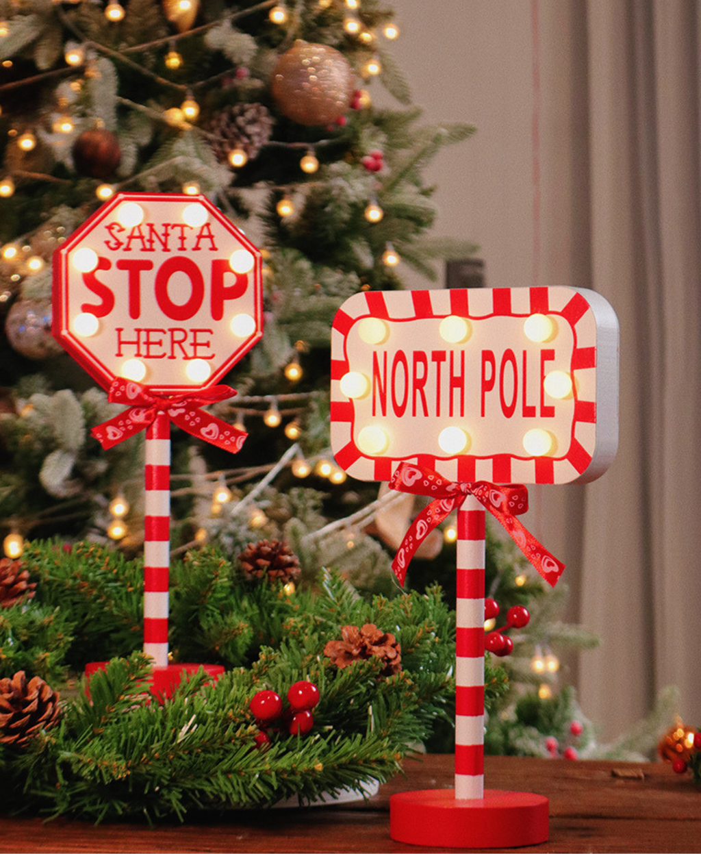 Christmas Stop Sign LED Light