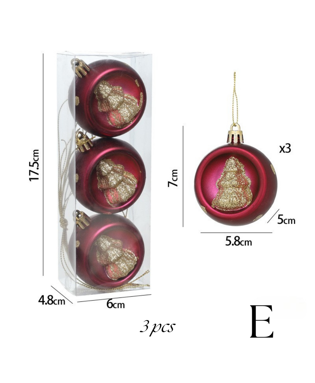 Red Rose Christmas Tree Charms