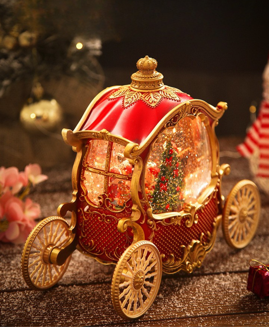 Vintage Christmas Carriage Music Box