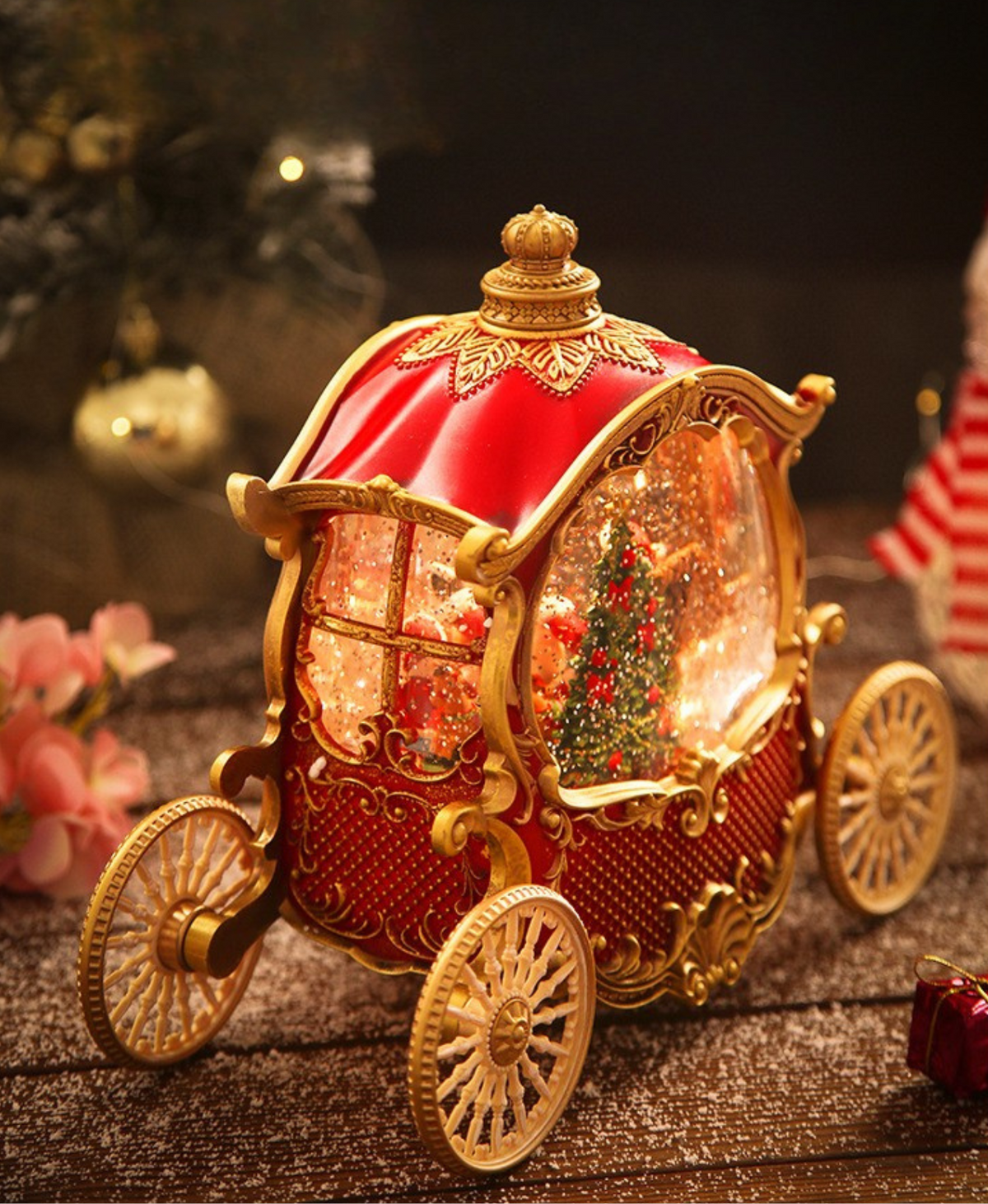 Vintage Christmas Carriage Music Box