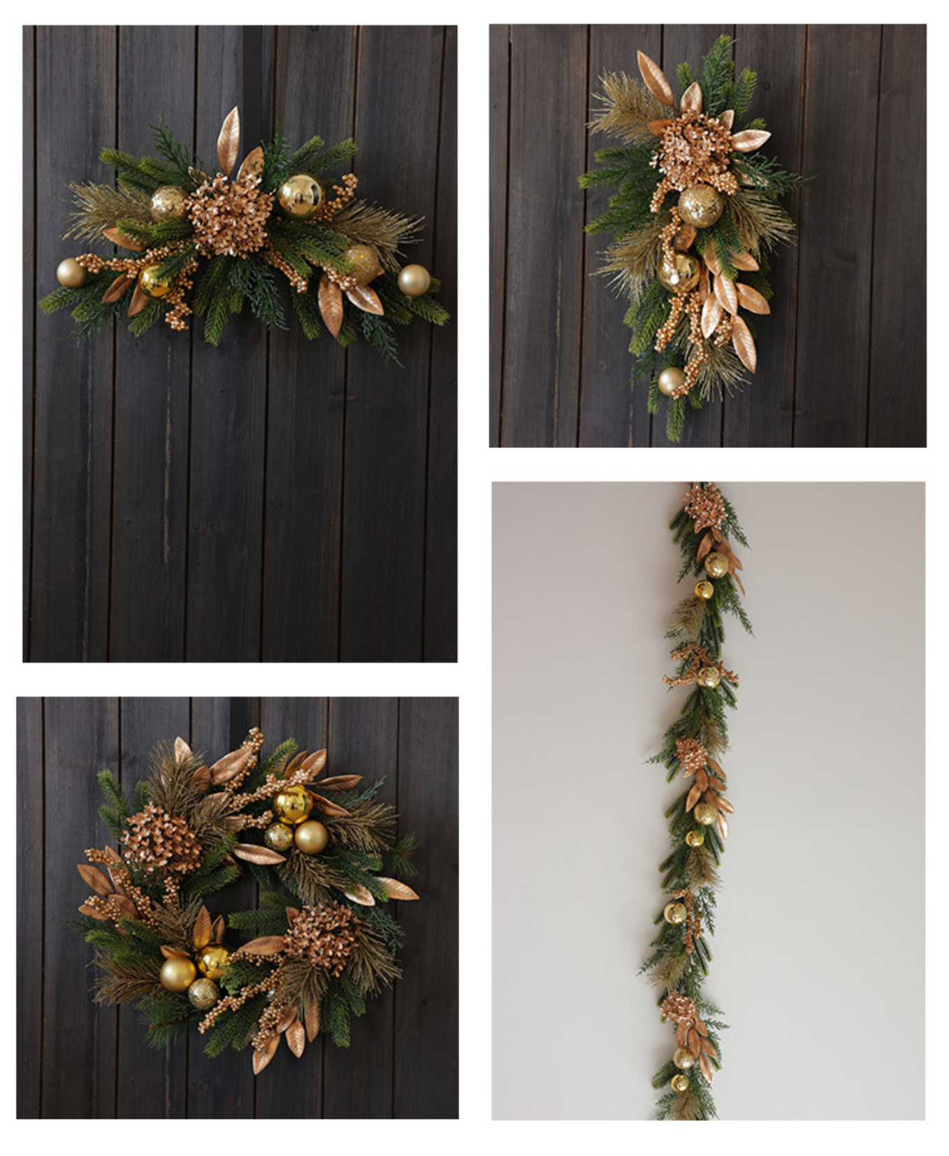 Golden Hydrangea Holiday Wreath