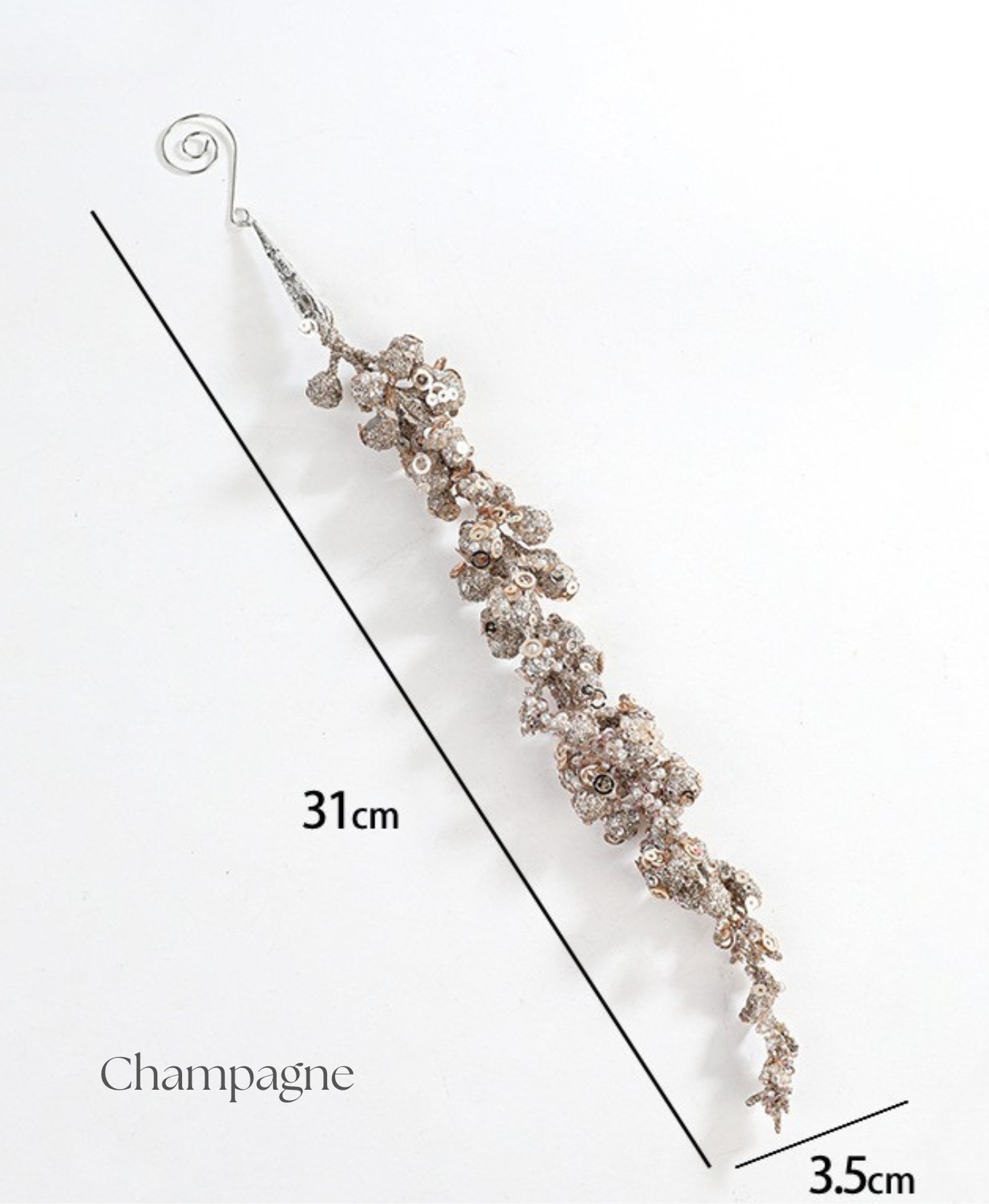 Glitter Sequin Branch Ornament