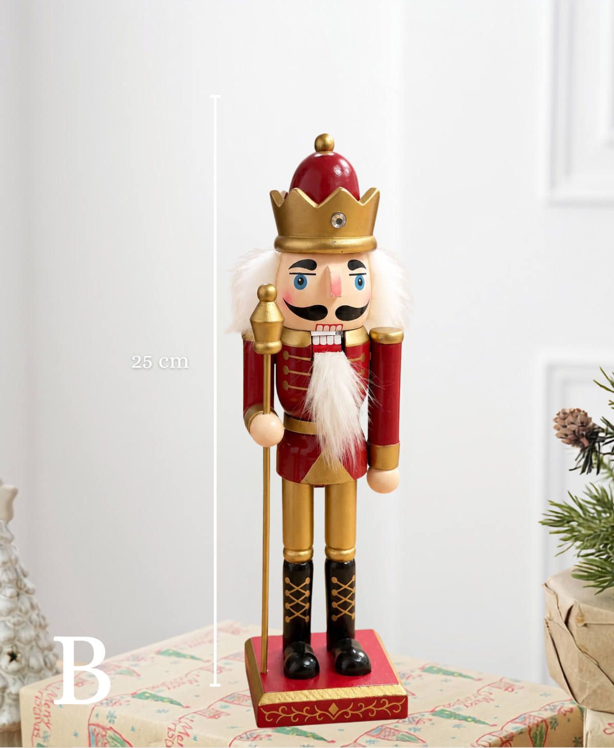 Burgundy & Gold Nutcracker - 25 cm
