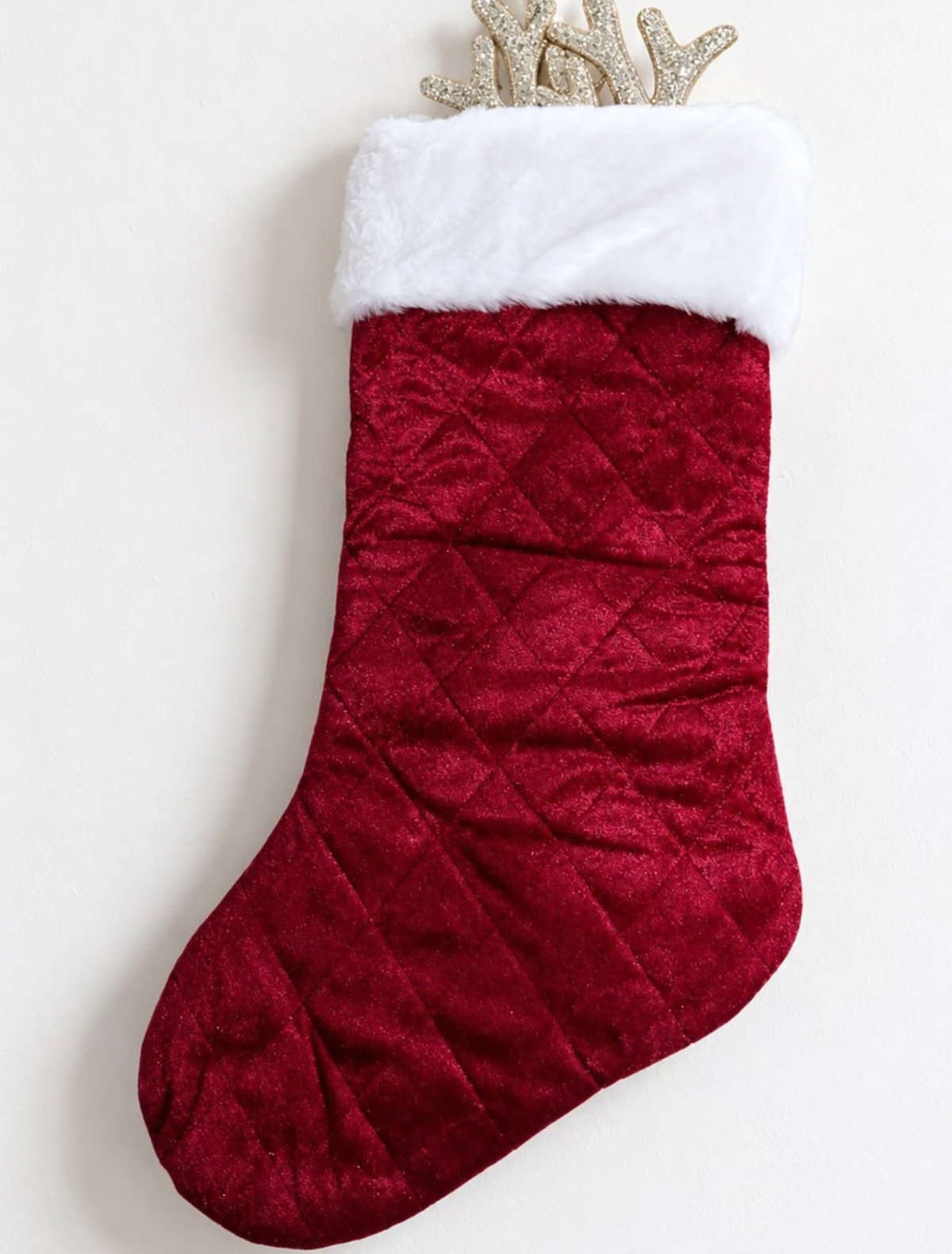 Velvet Antler Christmas Stocking
