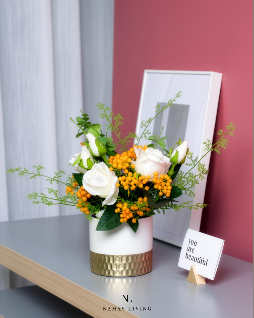 Berry Flowers and Vase