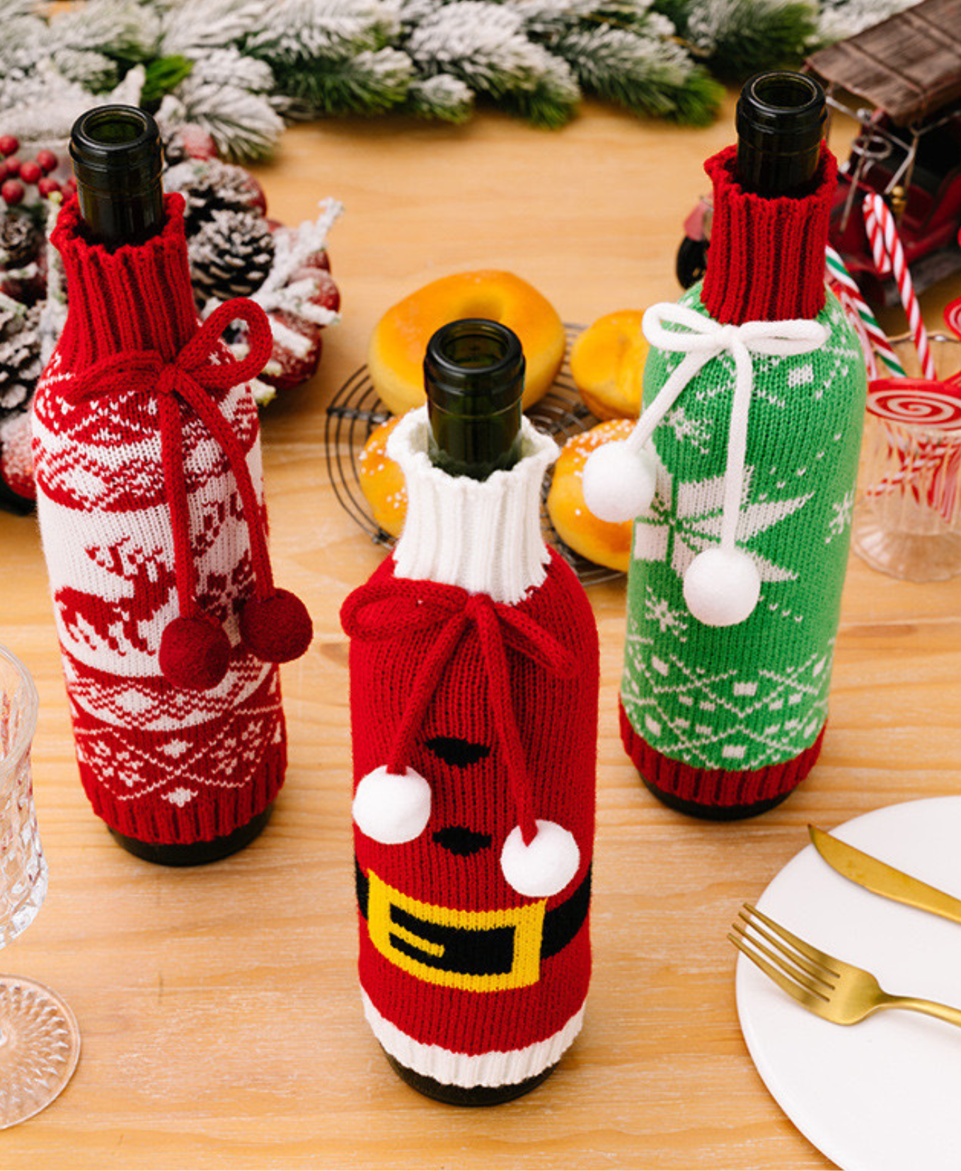 Red Knit Bottle Cover